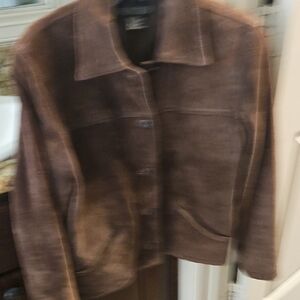 Hermangeist Vintage Classic Women's Leather Jacket in Rich Brown Size 6